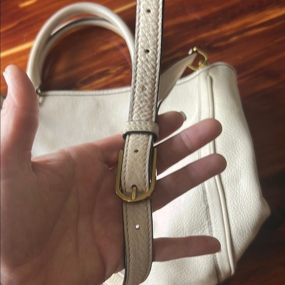 Tory Burch Cream Tote with Double-T Logo - Picture 5 of 10